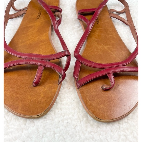 XHILARATION • Red/Tan Greek Sandals - Picture 7 of 16